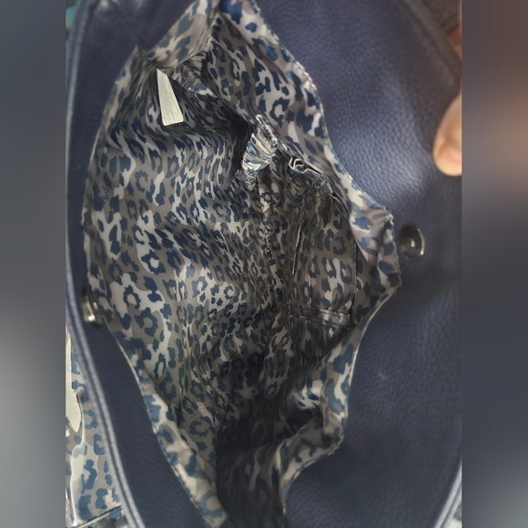 Lug Navy Blue Luxury Quilted Tote Bag, RFID, Leopard Interior, Cargo - Picture 10 of 12